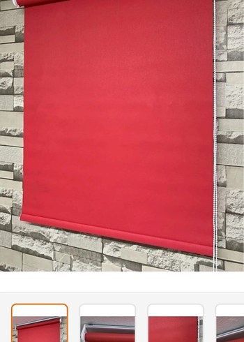 Kırmızı Modern Düz Stor Perde - Görsel 5