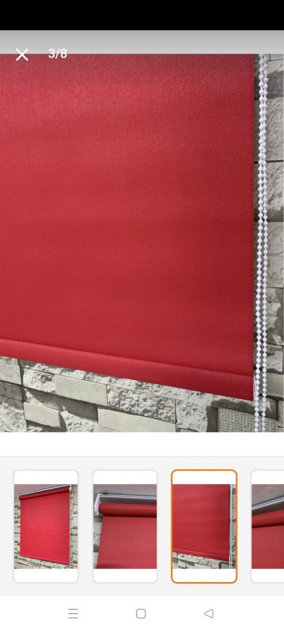 Kırmızı Modern Düz Stor Perde - Görsel 3