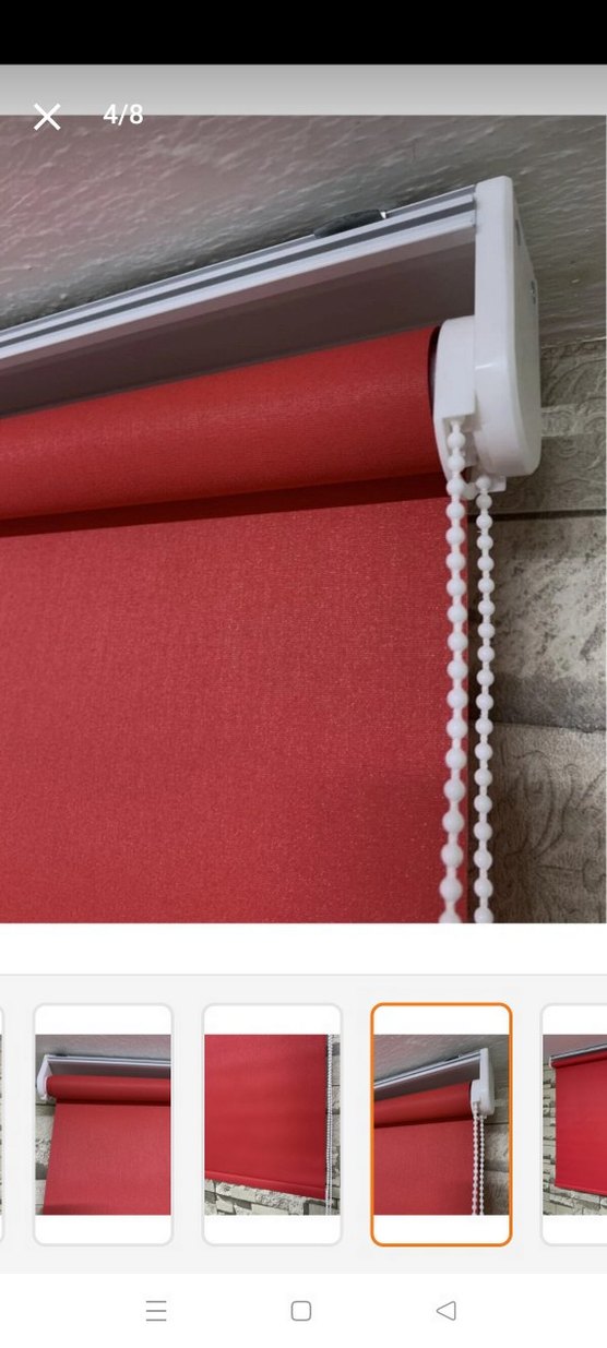 Kırmızı Modern Düz Stor Perde - Görsel 2