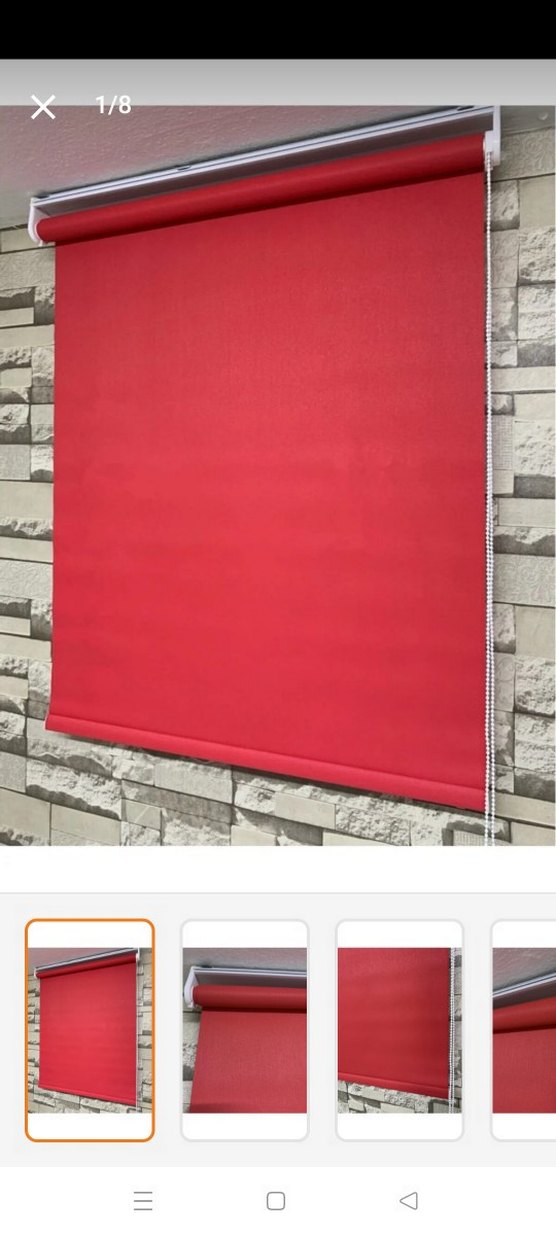 Kırmızı Modern Düz Stor Perde - Görsel 5