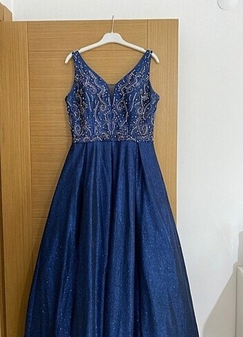 Mavi Simli Nişan/Kına Elbisesi