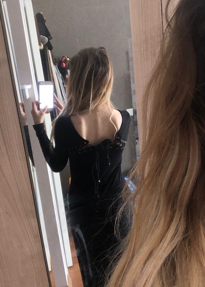 Twist derin yırtmaçlı elbise - Görsel 2