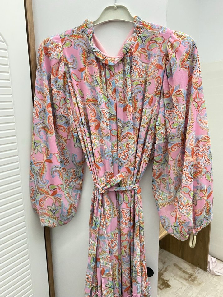 Pembe Bohem Salaş Uzun Elbise - Görsel 2