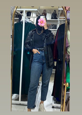 Düğmeli Siyah Deri Kadın Ceket - Görsel 3