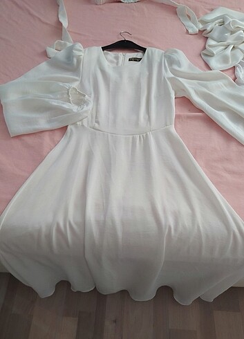 36 Beden beyaz Renk Beyaz saten tesettür nikah elbise seti