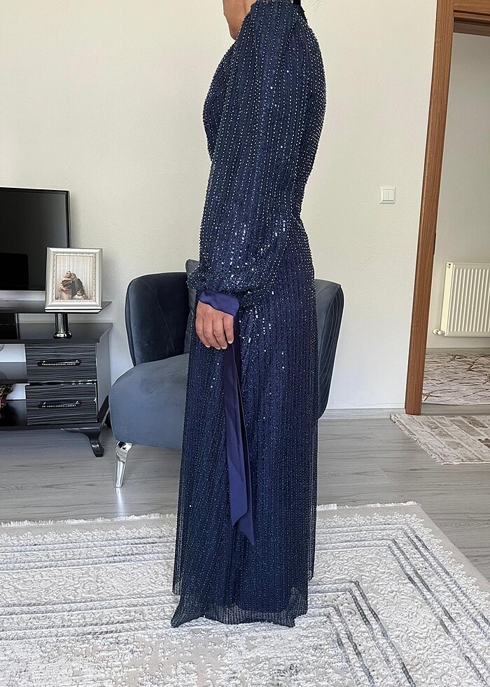 Tesettür taşlı abiye - Görsel 2