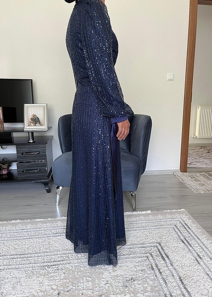 Tesettür taşlı abiye - Görsel 3