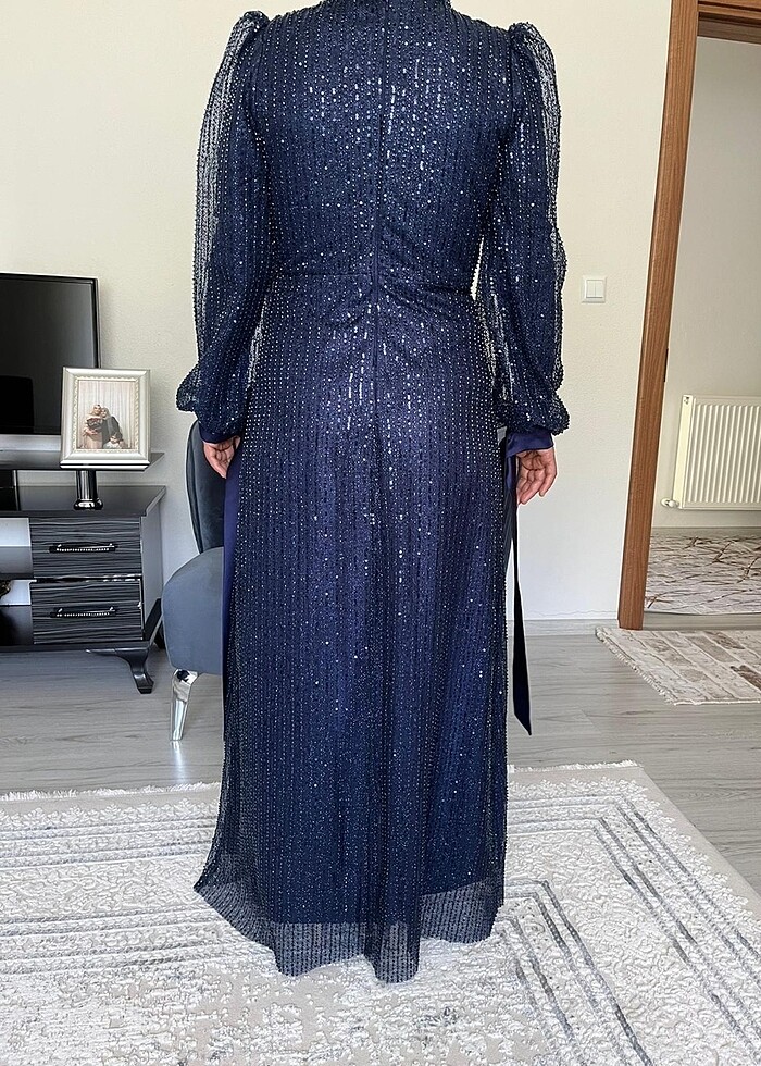 Tesettür taşlı abiye - Görsel 4