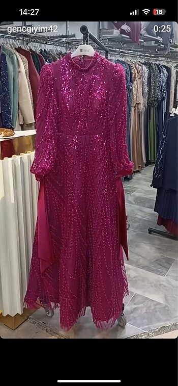 Tesettür pembe abiye