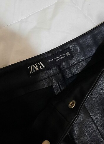 xs Beden siyah Renk Zara siyah deri tayt pantolon