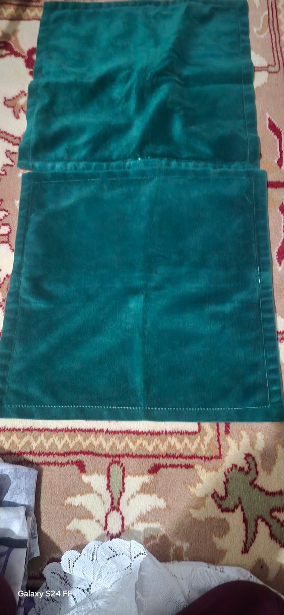 Koyu yeşil Bohem ,kadife Yastık Kılıfı - Görsel 2