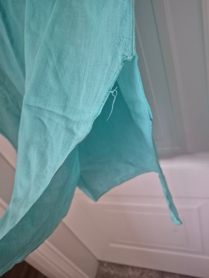 Pamuklu önü floş ip detaylı plaj elbisesi,pareo - Görsel 3