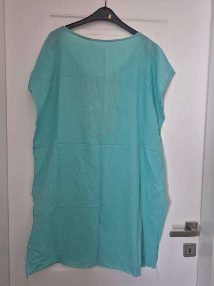 Pamuklu önü floş ip detaylı plaj elbisesi,pareo - Görsel 4