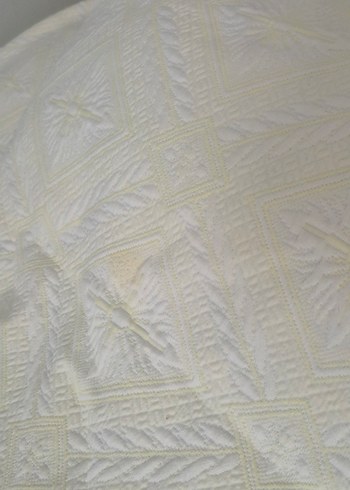 yeni özel dikim Beyaz ve pastel sarı yatak örtüsü - Görsel 3