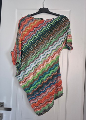 asimetrik kesim Desenli ,bluz tunik