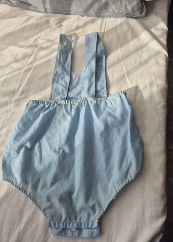 6-9 Ay Beden mavi Renk Nakışlı Mavi Kız,erkek Bebek Salopet