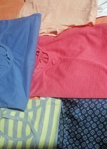 m Beden çeşitli Renk Toplu Tshirt, Bluz ve toka tayt 