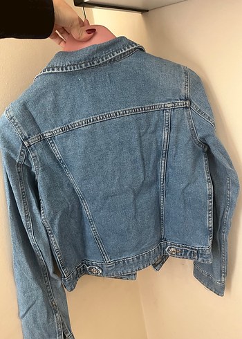 xs Beden Mavi Kadın Denim Ceket, Düğmeli, İnce Kesim