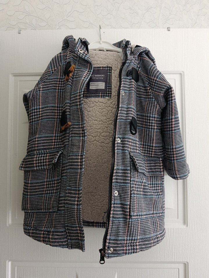 Erkek Çocuk Gri Düğmeli Kaban - Görsel 4