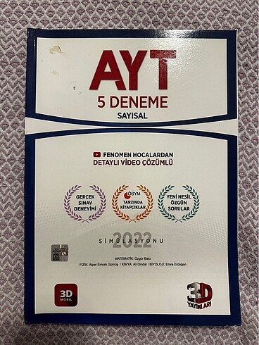 3D YAYINLARI AYT SAYISAL DENEMELERI