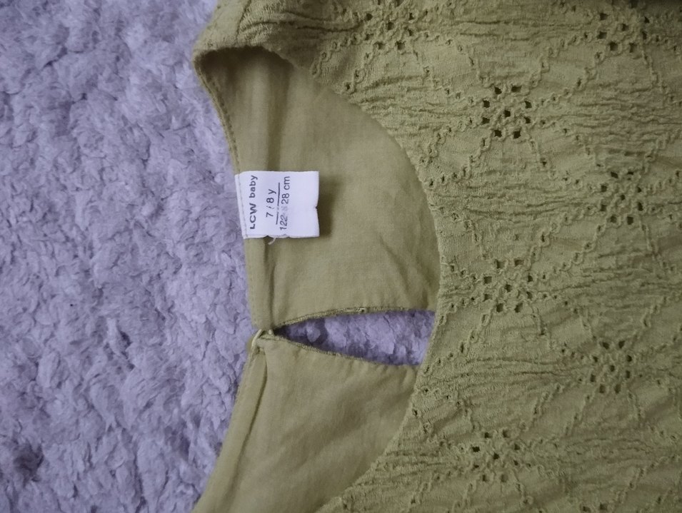 Yeşil Dantel Detaylı Kız Çocuk Elbise - Görsel 5