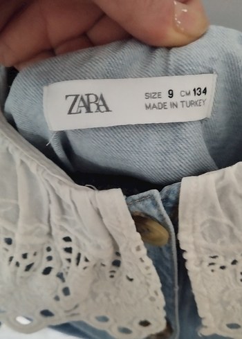 Kız Çocuk Mavi Denim Fırfırlı Elbise - Görsel 2