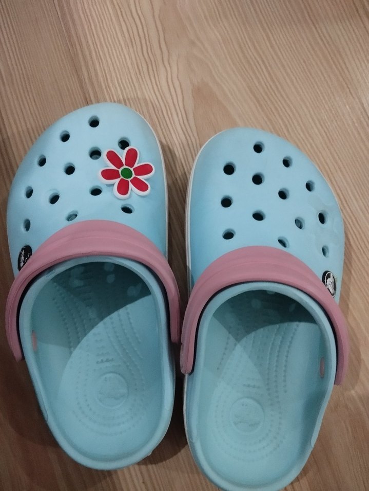 Mavi Çiçek Desenli Kız Terliği - Görsel 5