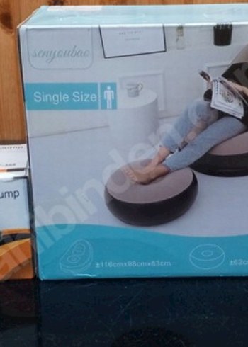 şişme puf koltuk,şişme yatak koltuk, elektrikli pompası vardır - Görsel 7