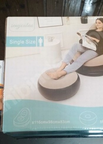 şişme puf koltuk,şişme yatak koltuk, elektrikli pompası vardır - Görsel 8