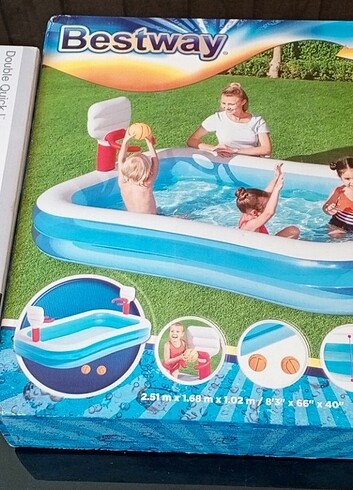 basketbol potalı havuz 254x168x102 + pompa - Görsel 4