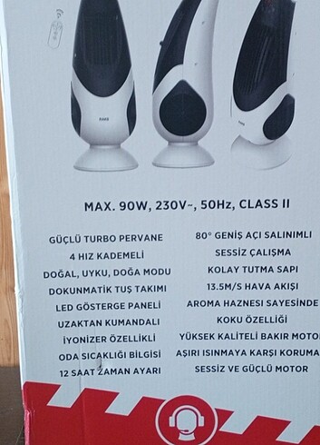 Raks Teos Plus Kule Tipi Uzaktan Kumandalı Vantilatör 90W Max.90 - Görsel 3