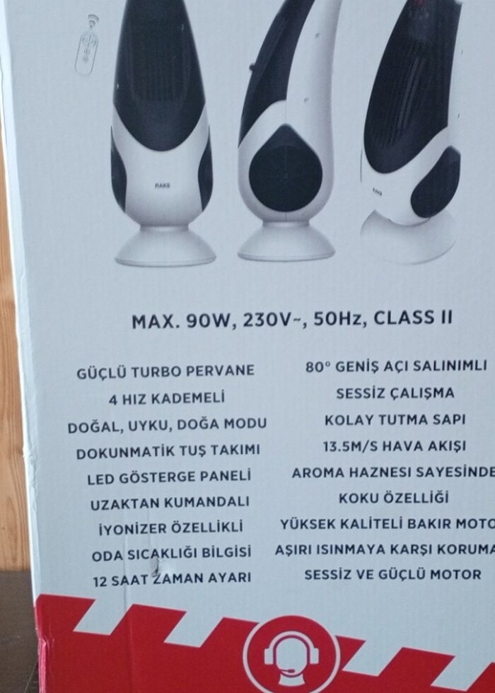 Raks Teos Plus Kule Tipi Uzaktan Kumandalı Vantilatör 90W Max.90 - Görsel 3