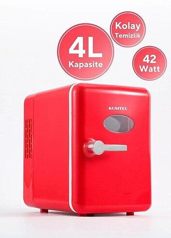 Kumtel Hiç kullanılmamış mini içecek ve kozmetik buzdolabı,4 litre 220
