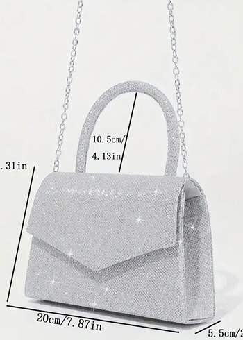 Zara Gri Parlak Kadın Portföy Çanta