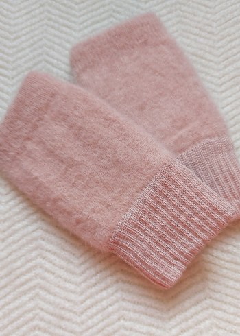 Pembe Parmaksız Peluş Eldiven - Görsel 2