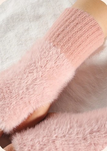 Pembe Parmaksız Peluş Eldiven - Görsel 2