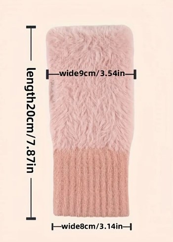 Pembe Parmaksız Peluş Eldiven - Görsel 5