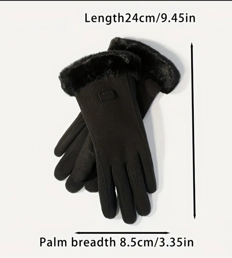 Bej Peluşlu Kışlık Eldiven - Görsel 4