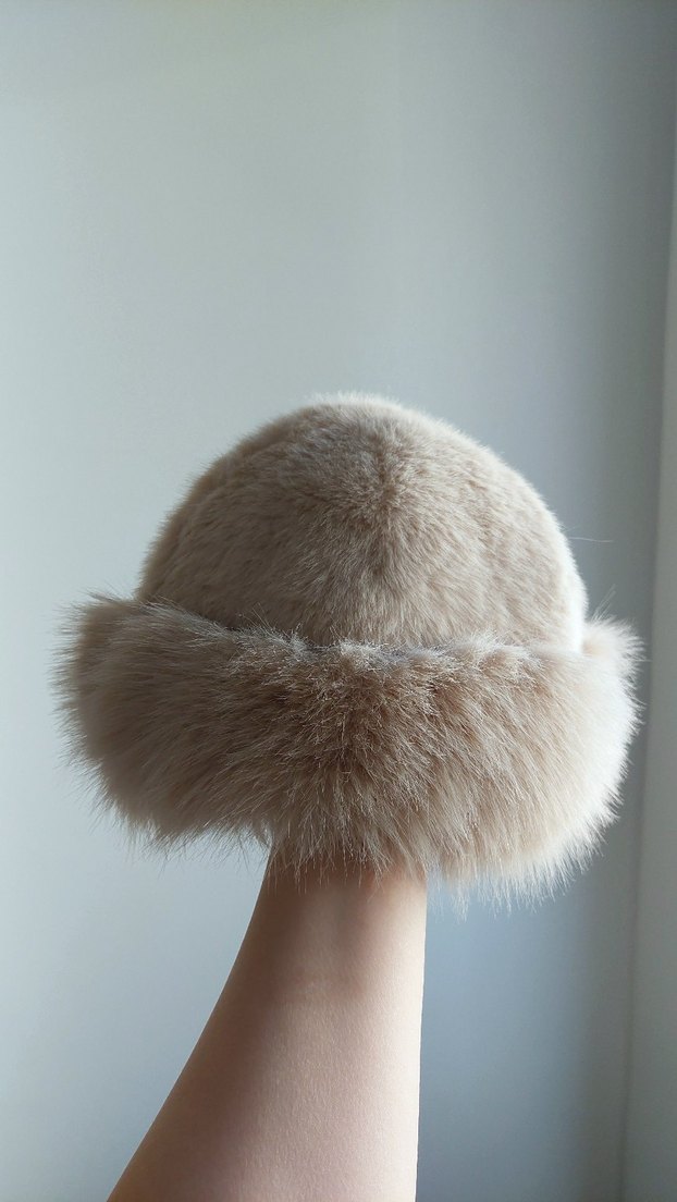 Bej Kürk Detaylı Kadın Şapka - Görsel 2