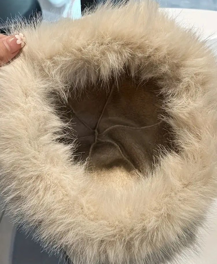 Peluş Kışlık Kadın Şapka - Görsel 4