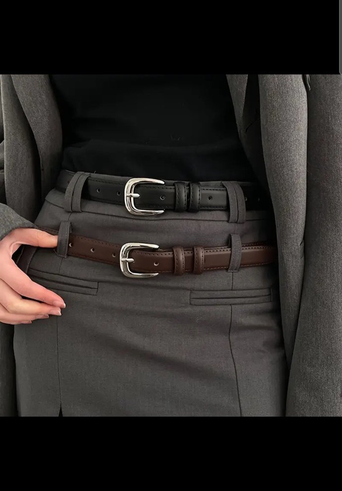 Kadın Suni Deri Kemer - Kahverengi ve Siyah - Görsel 2