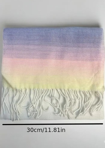 Kadın Yün Pastel Bohem Şal - Görsel 4