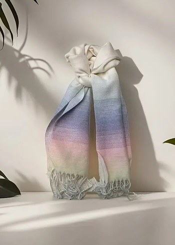 Kadın Yün Pastel Bohem Şal - Görsel 2