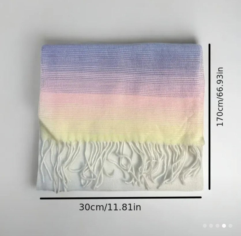 Kadın Yün Pastel Bohem Şal - Görsel 4