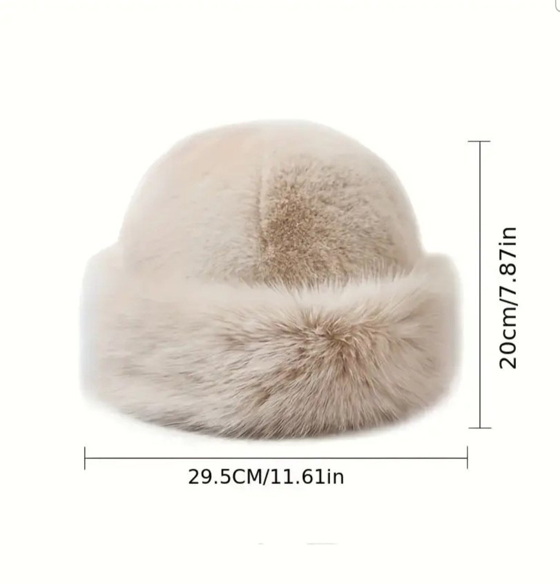 Bej Kürklü Kadın Şapka - Görsel 2