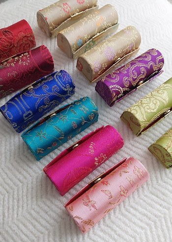 Renkli Desenli Saten Aynalı Ruj Kutusu - Görsel 2