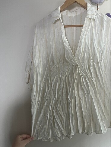 Beyaz yazlık gömlek - Görsel 2