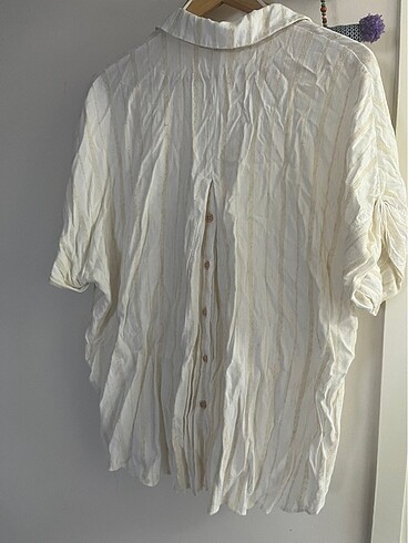 Beyaz yazlık gömlek - Görsel 5