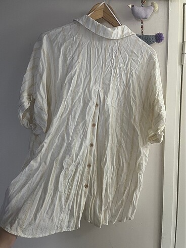 Beyaz yazlık gömlek - Görsel 6