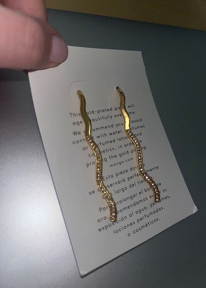 Mango Altın Taşlı Küpe - Görsel 4